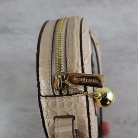 NWT Michael Kors Aidy Cream Canvas Crocodile Embossed Canteen Crossbody Bag - Picture 7 of 7